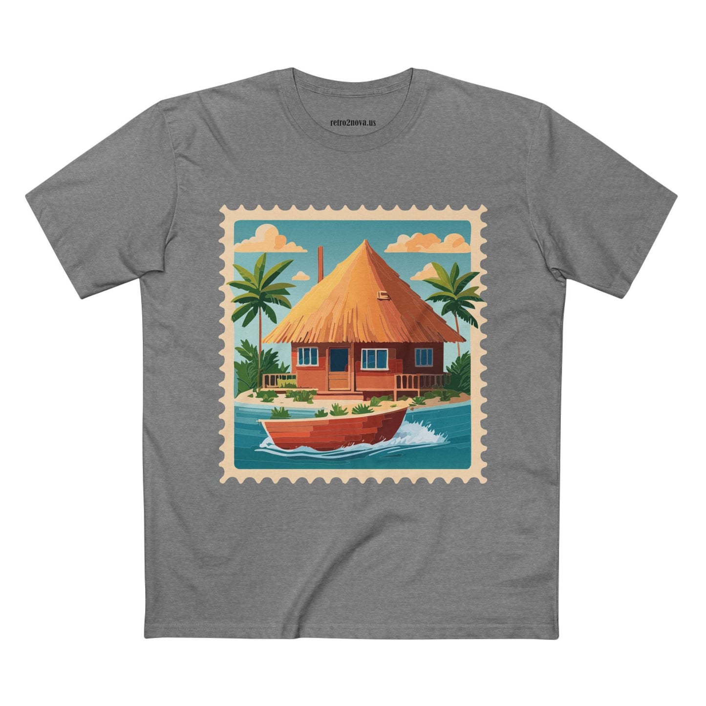 Stamp Shirt Postage Stamp Art Tee Unisex Original Art Design Premium Cotton By Retro2Nova