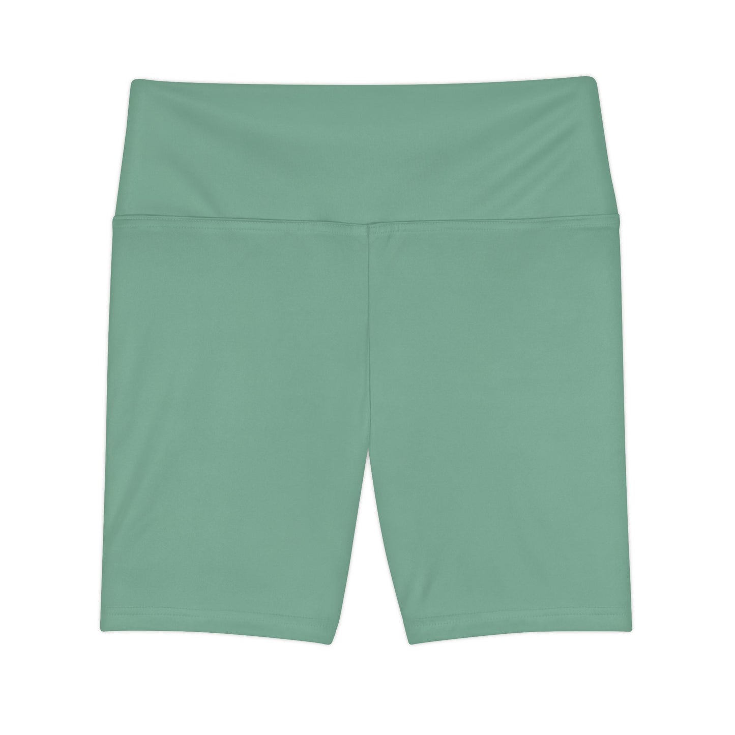 Muted Teal Women's Workout Shorts — High-Waist Performance Biker Shorts (Seafoam)