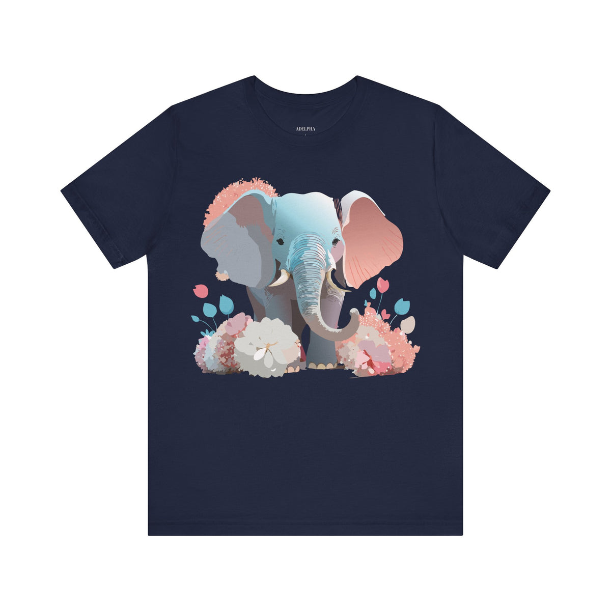 Elephant Graphic Unisex Cotton Bella+Canvas Tee with Art Animal Design d16