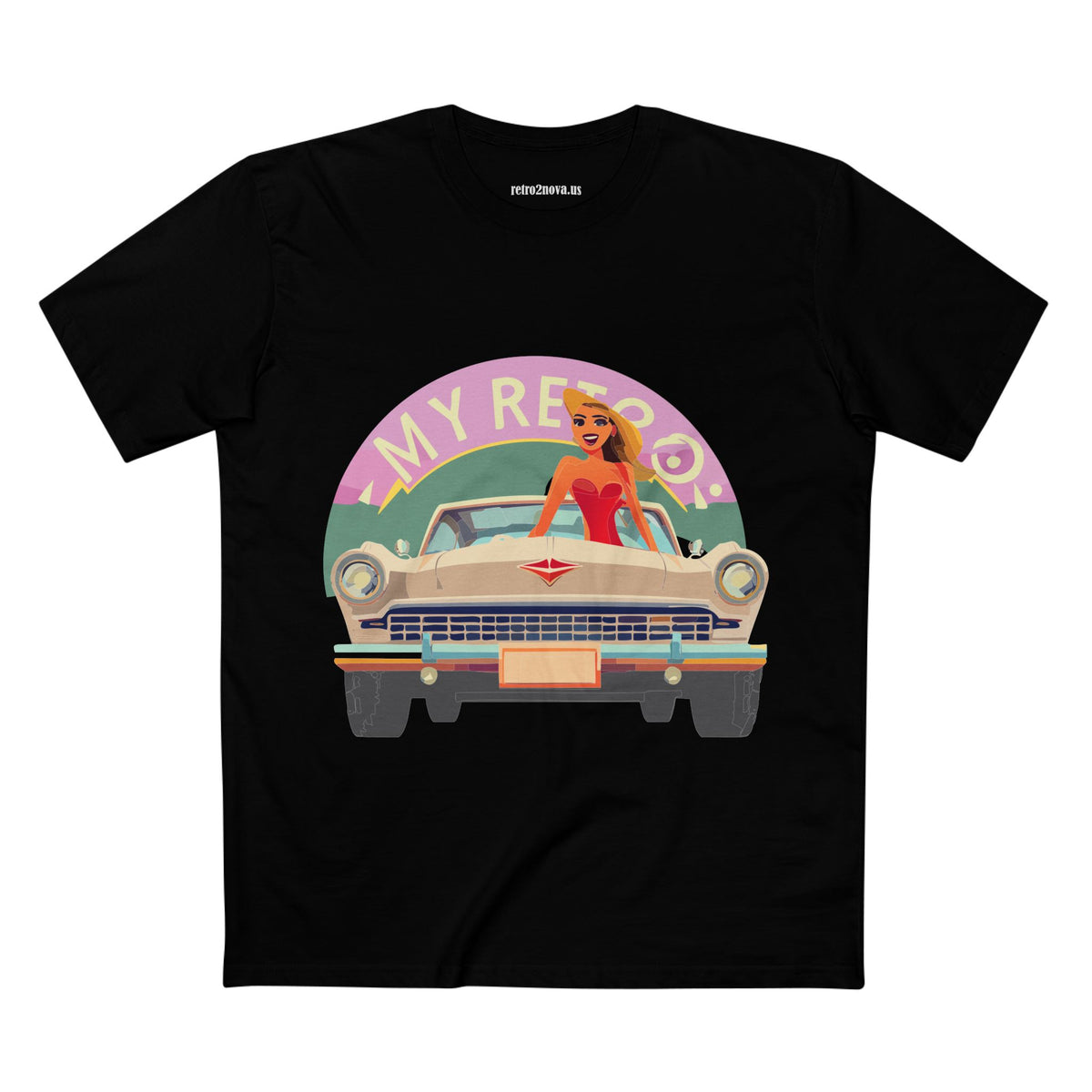 Retro Car Vintage Graphic Tee Staple Unisex 100 Cotton Tee Shirt - RC-27