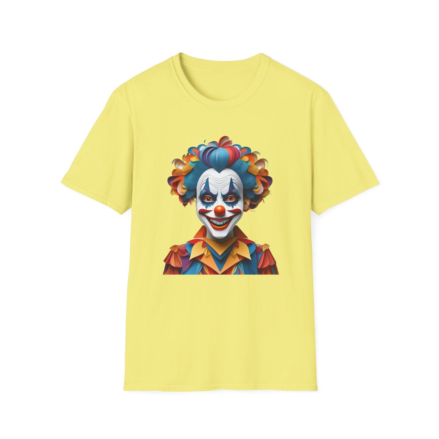Clown Shirt Unisex T Shirt Short Sleeve Funny Man Circus Tee Gildan Softstyle 64000