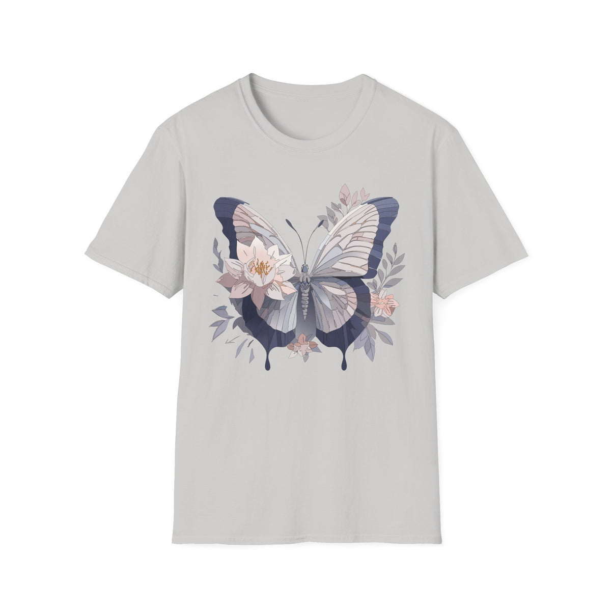 Floral Butterfly Flower Wings Graphic Design Unisex 100 Cotton Gildan T-Shirt