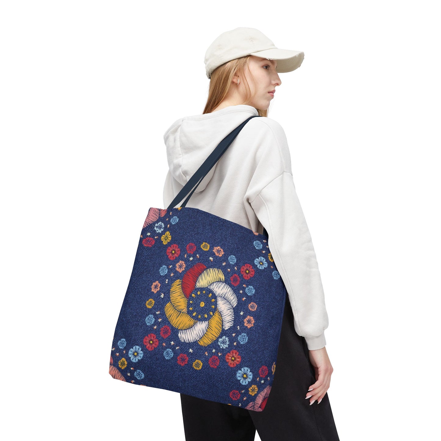 Denim Fabric Imitation Print Unisex Canvas Bag Poly Spun 3 Sizes Tote Bag 153
