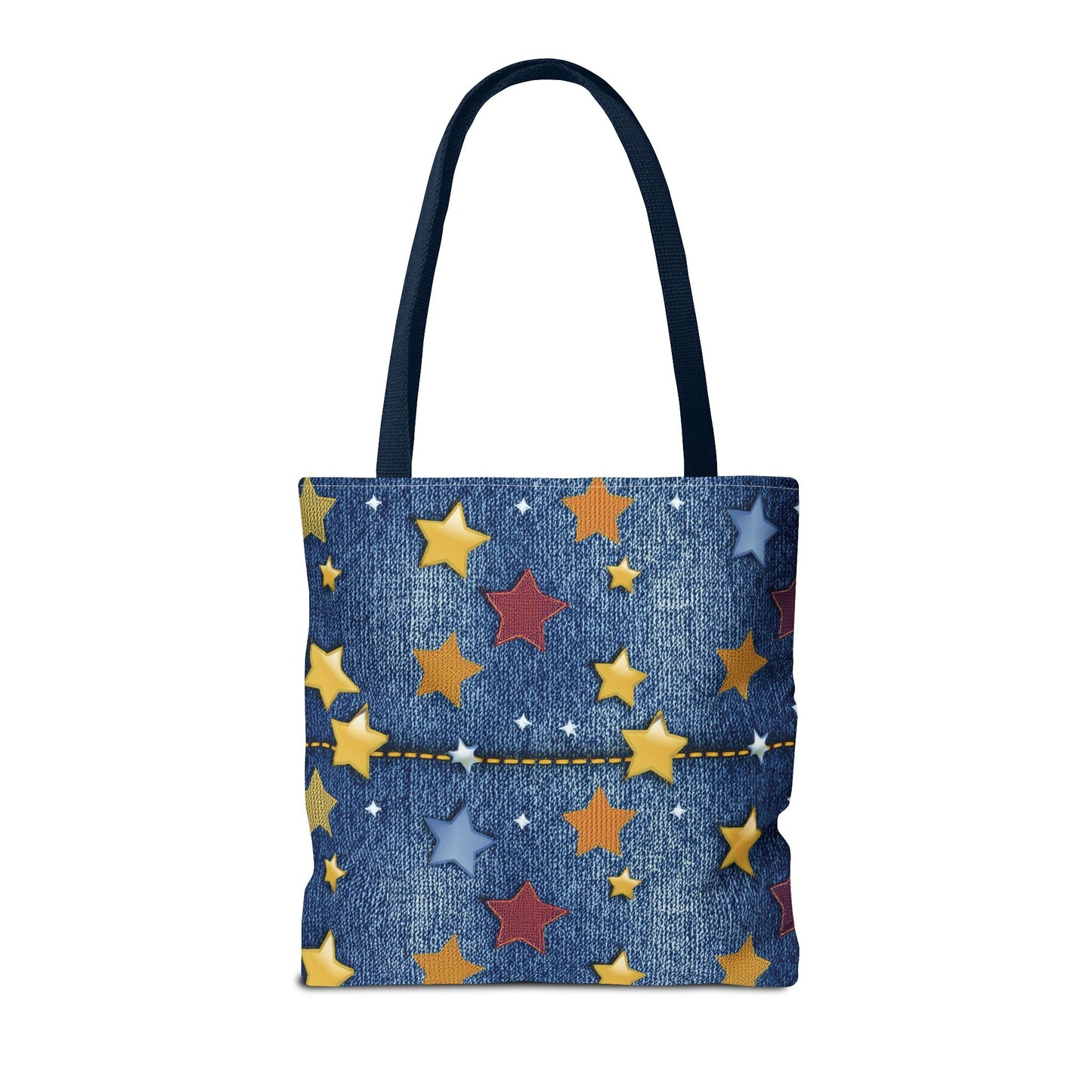 Denim Fabric Imitation Print Unisex Canvas Bag Poly Spun 3 Sizes Tote Bag 181-4