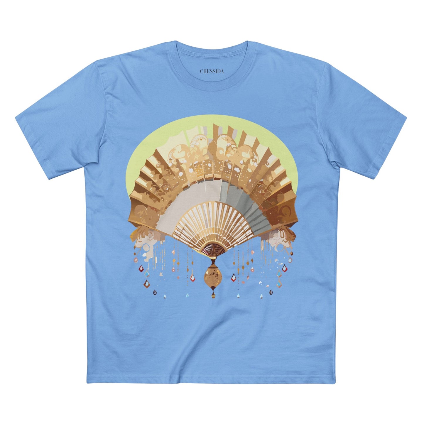 Antique Fan Graphic Design T-Shirt Unisex 100 Cotton Floral Carnival Artwork Tee 18