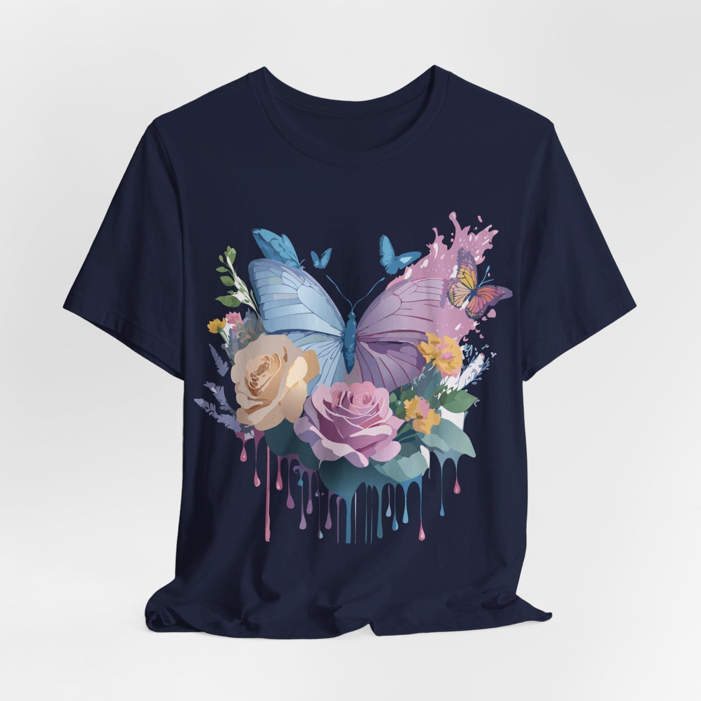 Butterfly Graphic Tee Unisex Vintage Art Design Adelpha Short Sleeve