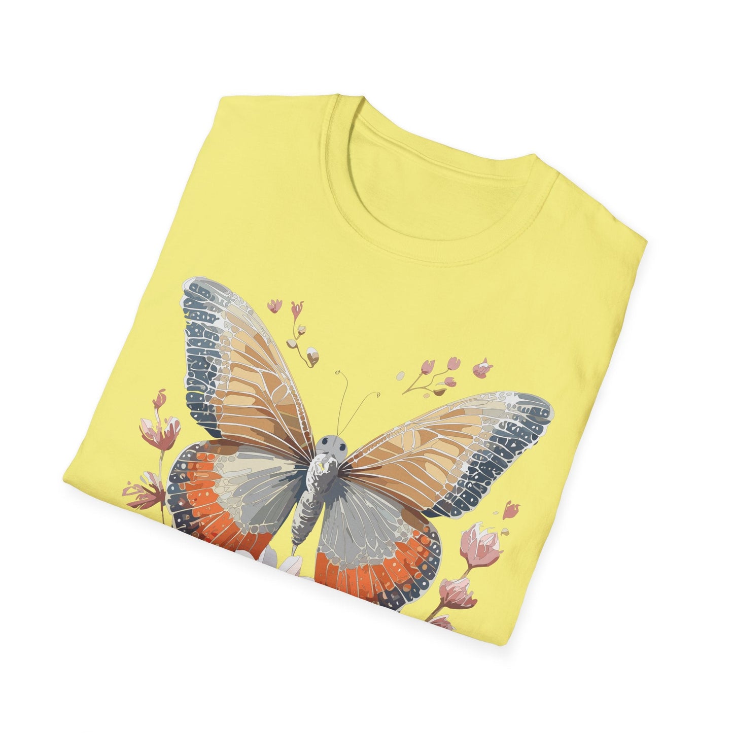 Unisex Butterfly T Shirt Softstyle Gildan 64000 Comfortable Durable Tee For Everyday Wear
