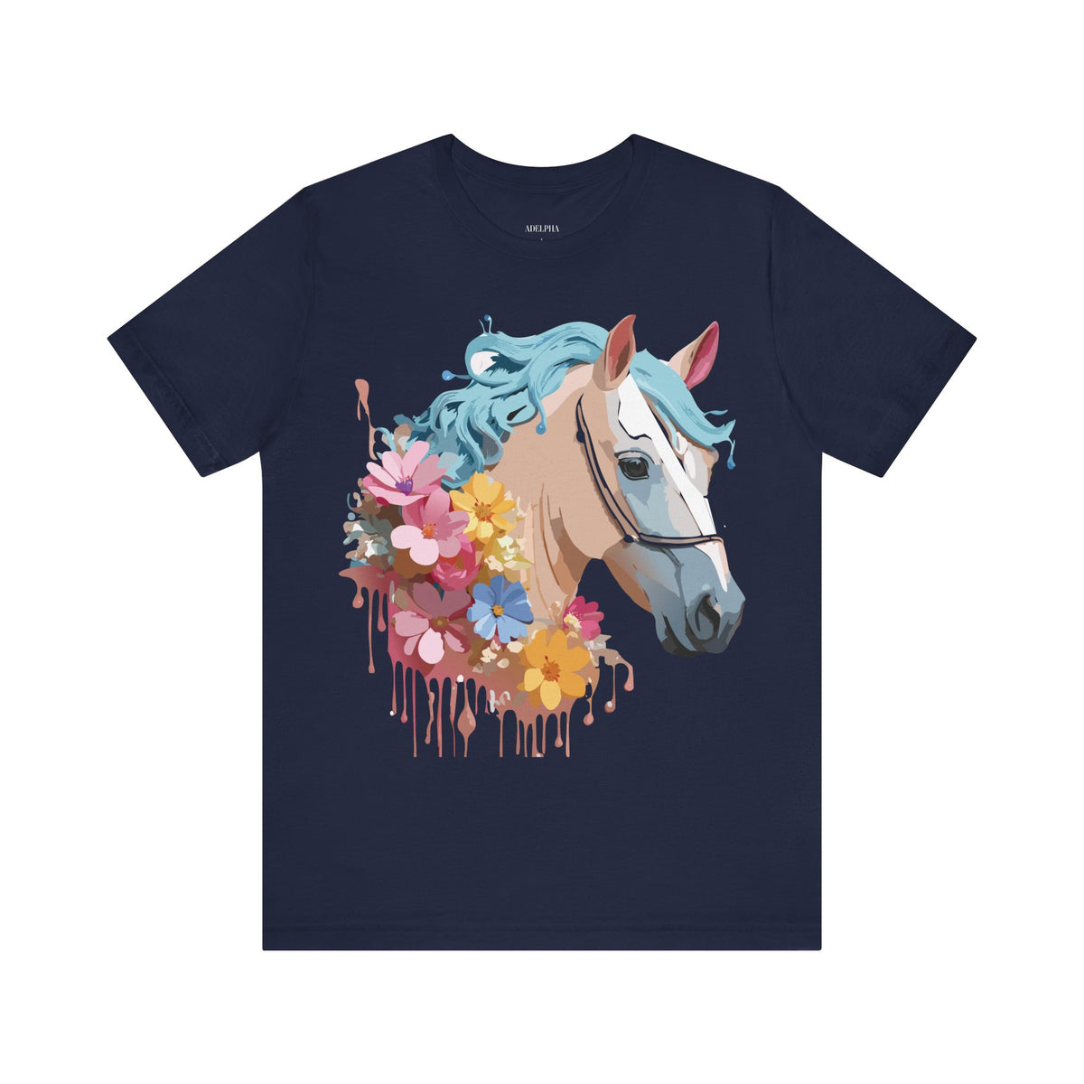Horse Graphic Unisex Cotton Bella+Canvas Tee with Art Animal Design e305