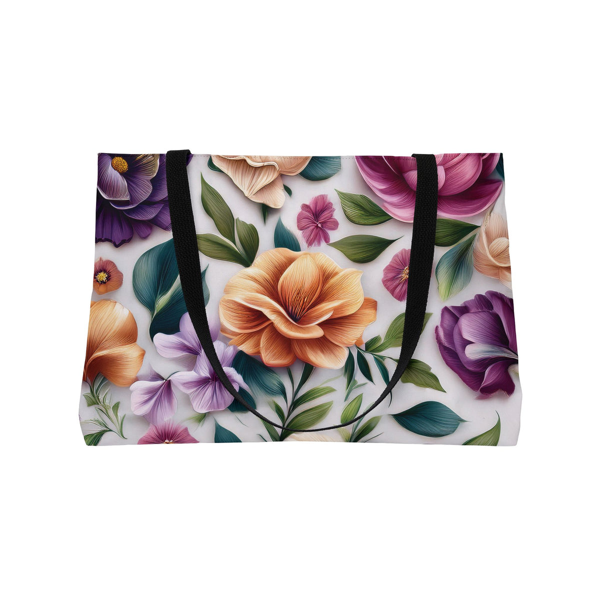 Floral Print Poly Canvas Weekender Bag 14