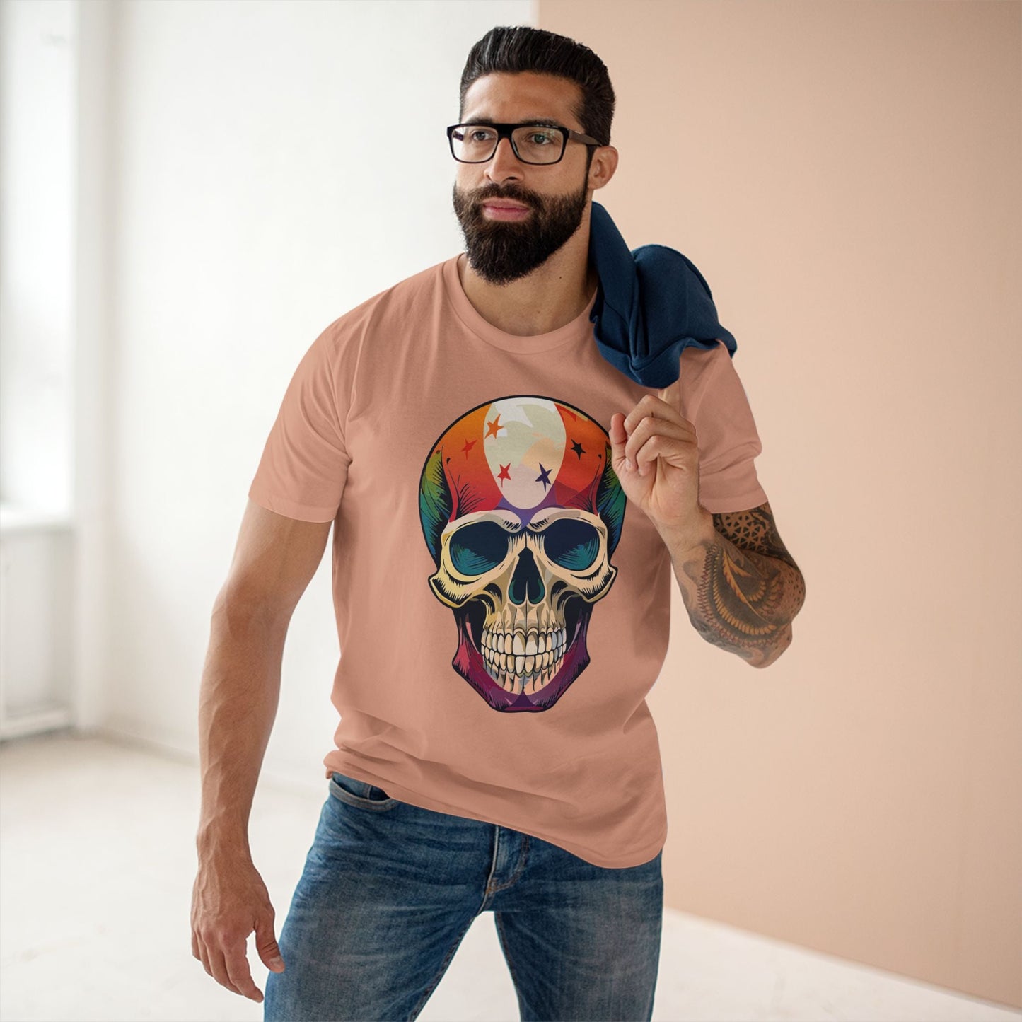 Skull And Skeleton Shirt Unisex Premium Cotton Staple Tee With Art Design Retro2Nova SS7
