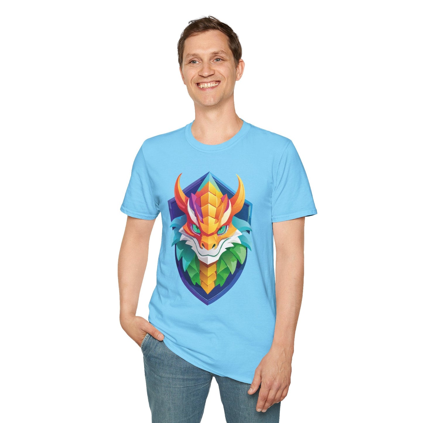 Dragon Graphic Unisex Cotton Softstyle Art Design Tee With Animals 6