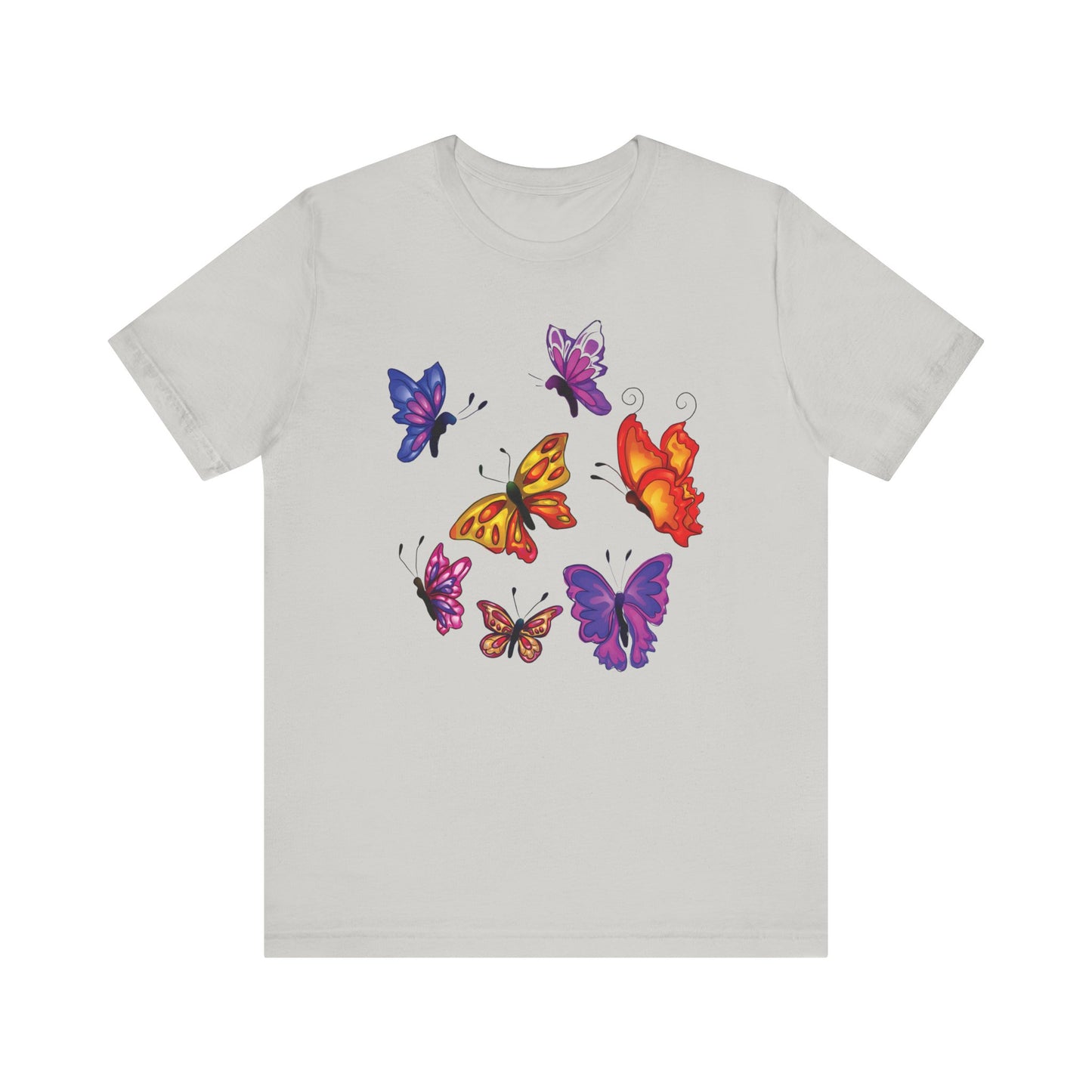 Cotton Tee Shirt with Butterfly Prints