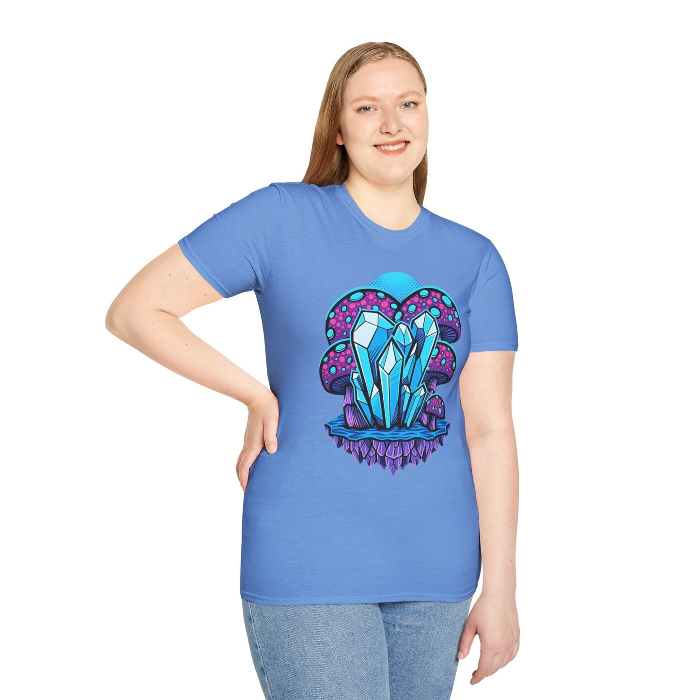 Mashroom Tee Shirt Softstyle Gildan 64000 100 Percent Ring Spun Cotton Breathable Funny Fungus