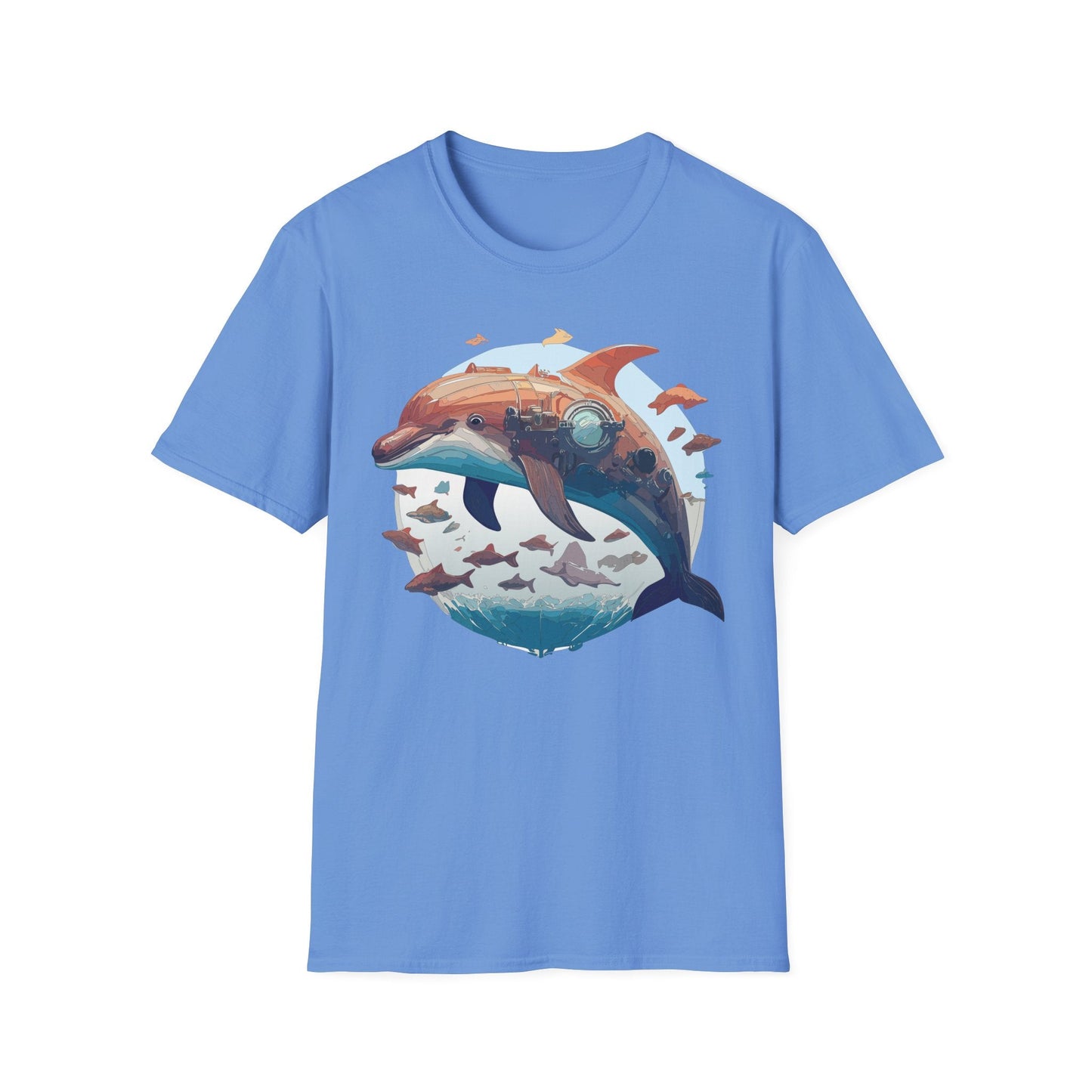 Unisex Dolphin Shirt Softstyle Tee Gildan 64000 Ring Spun Cotton Animal Graphic Design