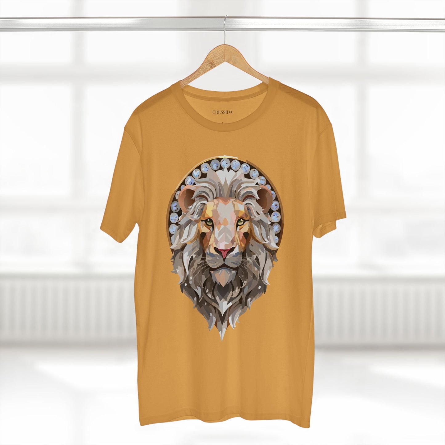 Lion Graphic Unisex 100 Cotton Tee With Unique Animal Golden Medallion Art Design 8