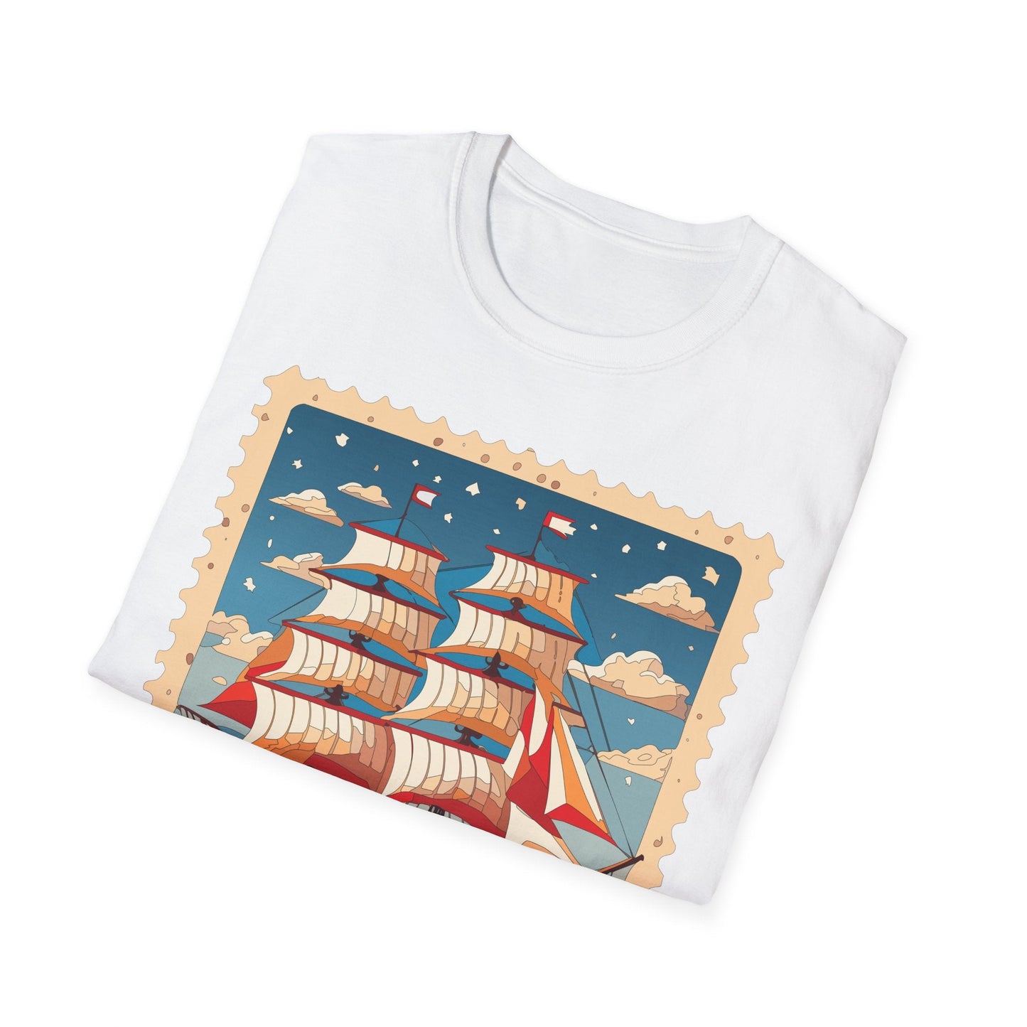 Ship T Shirt Unisex Frigate Vessel Tee Gildan Softstyle 64000 100 Percent Ring Spun Cotton