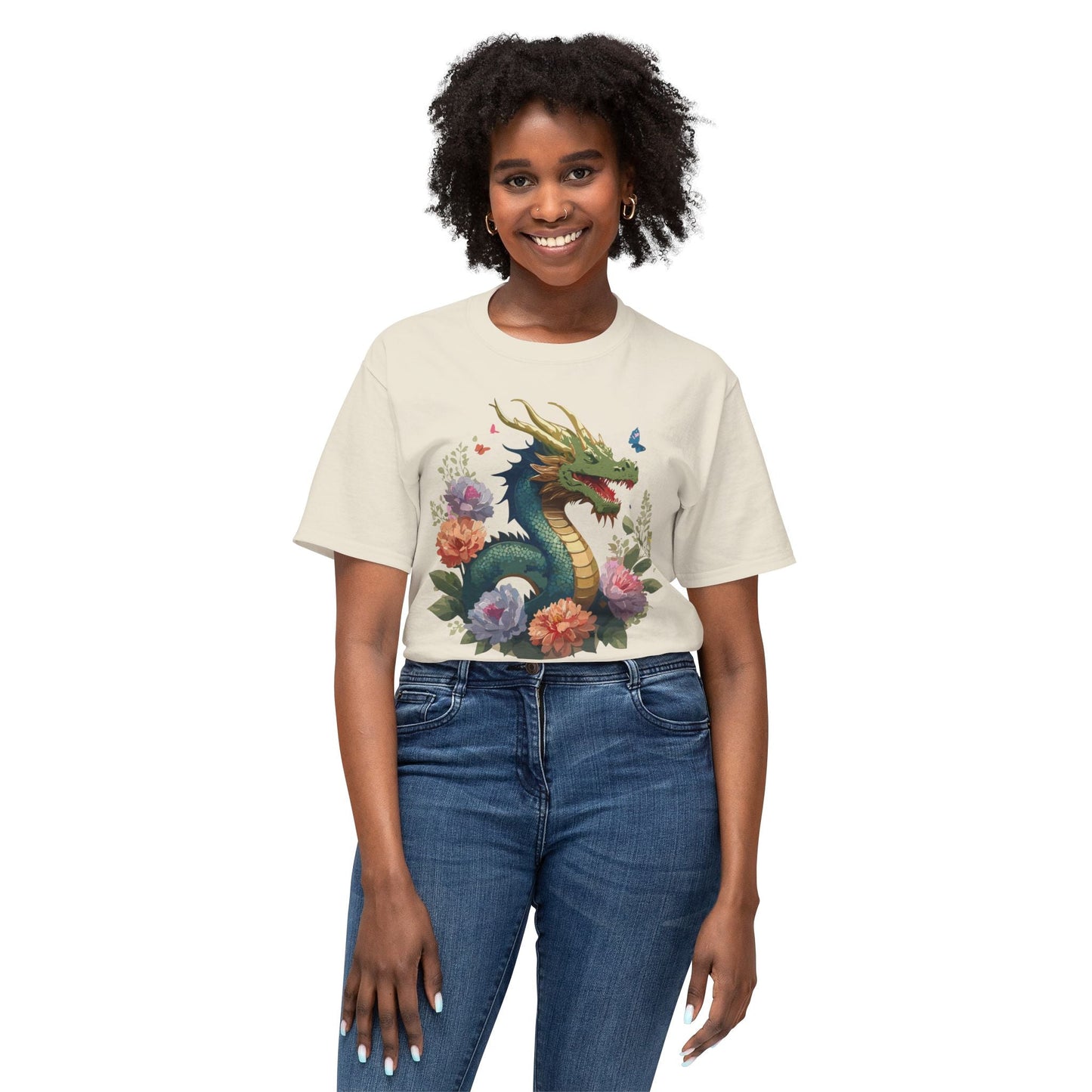 Dragon Art Print T Shirt Unisex HD Cotton Made In USA Full Color