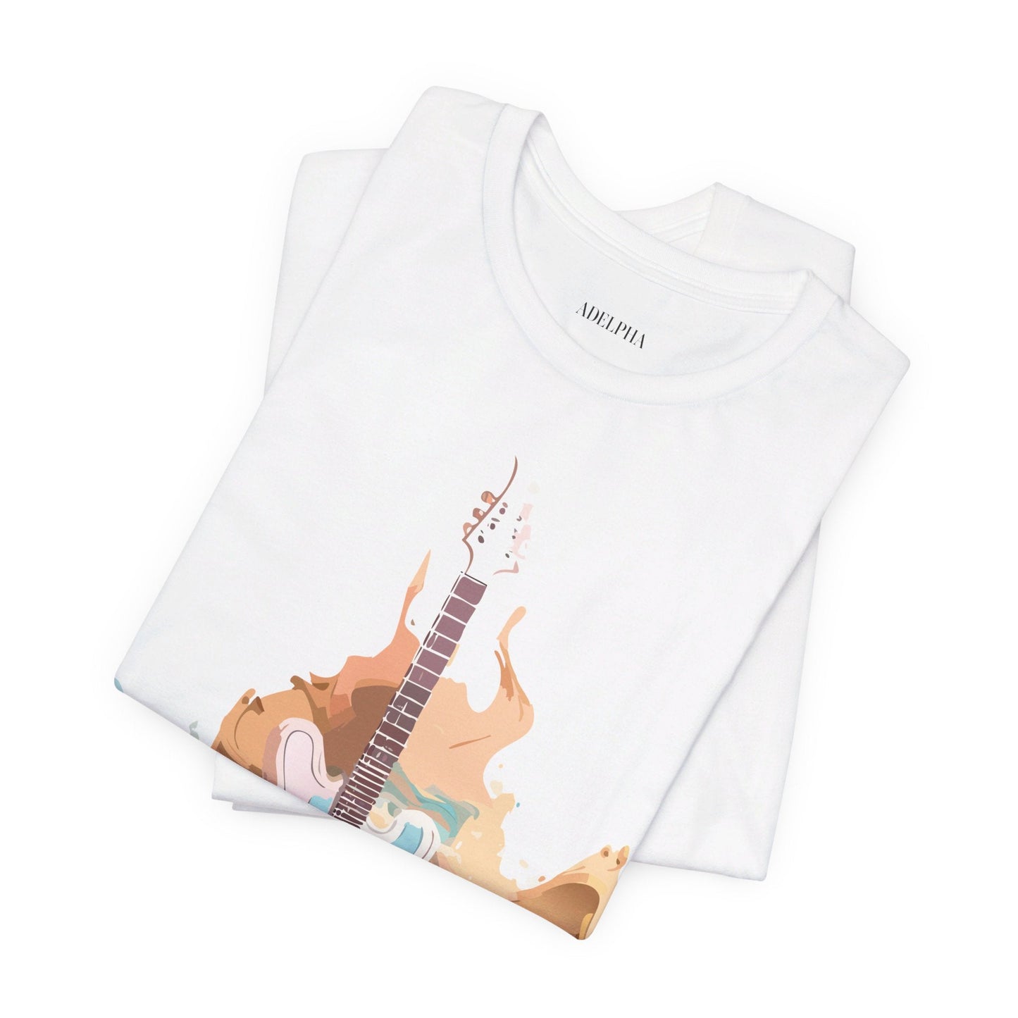 Music Graphic Unisex 100 Cotton Vintage Art with Musical Elements Tee 46