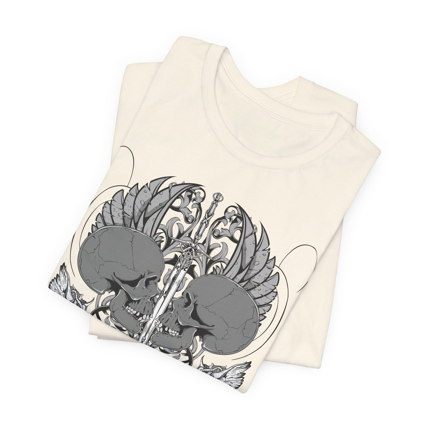 Honor Loyalty crest tee Gothic heraldry skulls wings emblem Art-48