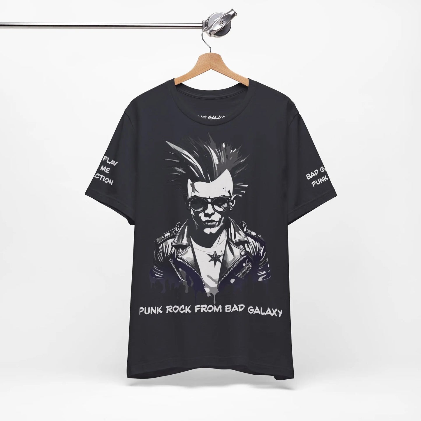 Bad Galaxy Punk Rock Tee Shirt Lightweight Fabric Made To Order 100 Percent Cotton Eco Friendly Inks