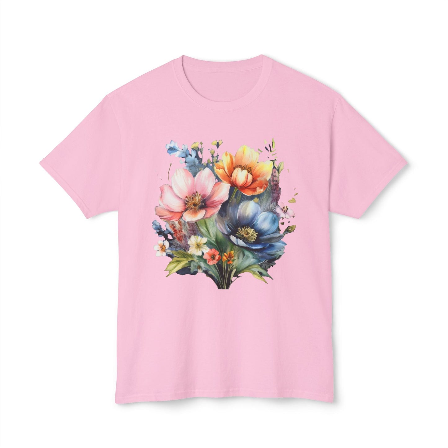 Floral T Shirt With Full Color Art Print Unisex HD Cotton Designed And Printed In USA