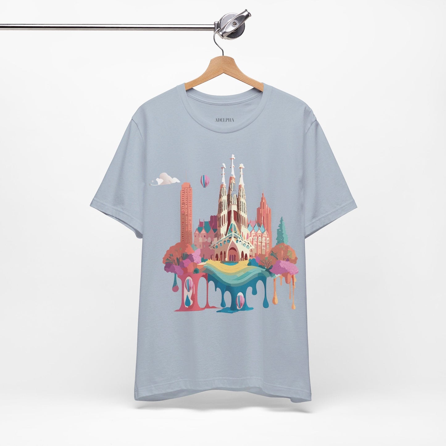 Adelpha Graphic Tee Barcelona Style Unisex Jersey Short Sleeve Vintage Inspired Shirt Casual Wear
