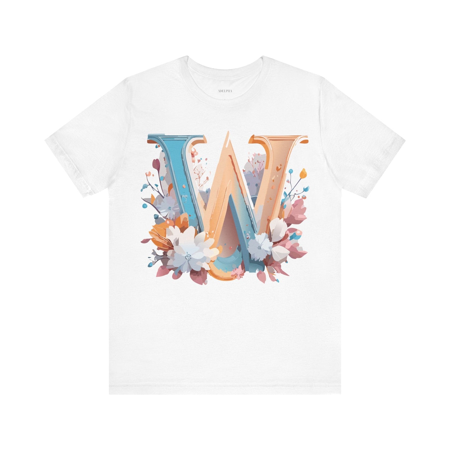 Letter W Shirt Graphic Tee Unisex Adelpha Vintage Inspired Art Design Short Sleeve