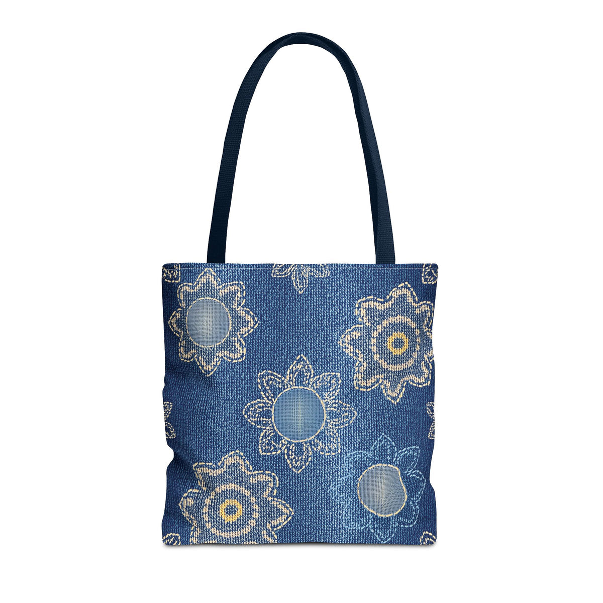 Denim Fabric Imitation Print Unisex Canvas Bag Poly Spun 3 Sizes Tote Bag 121