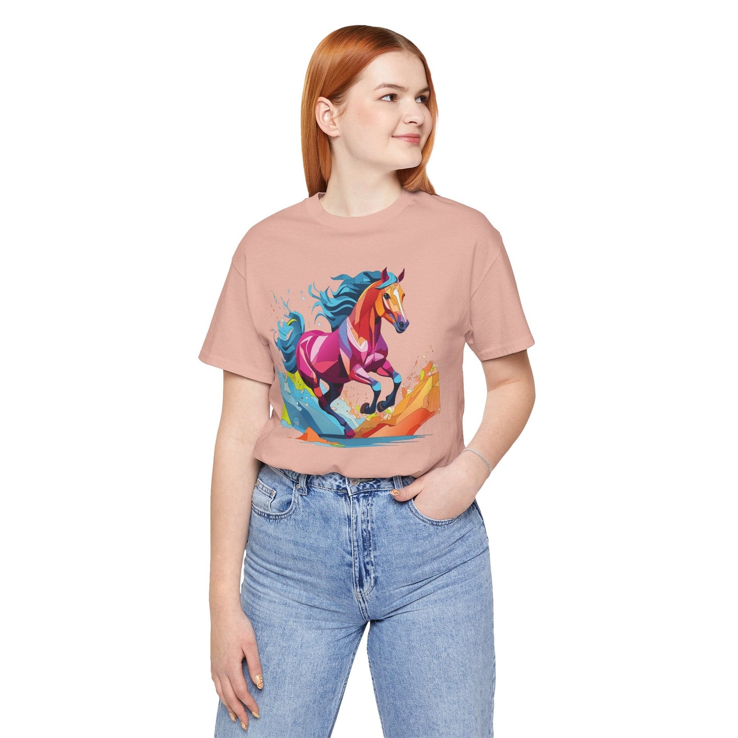 Unisex Animal Tee Shirt With Wild Animals Art Design Short Sleeve Casual Wear Everyday
