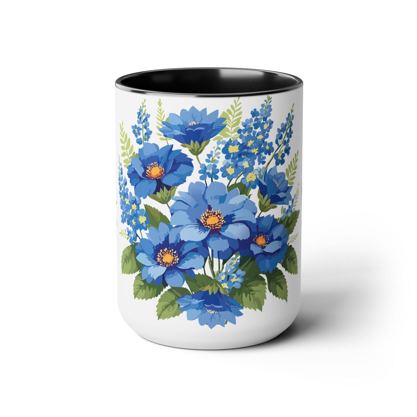 Two-Tone Coffee Mug with flowers