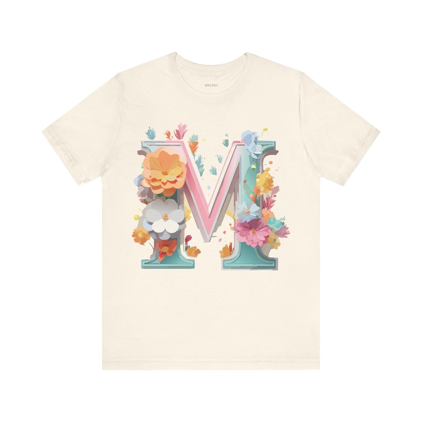 Letter M Graphic Tee Unisex Short Sleeve Shirt By Adelpha Vintage Artwork Design