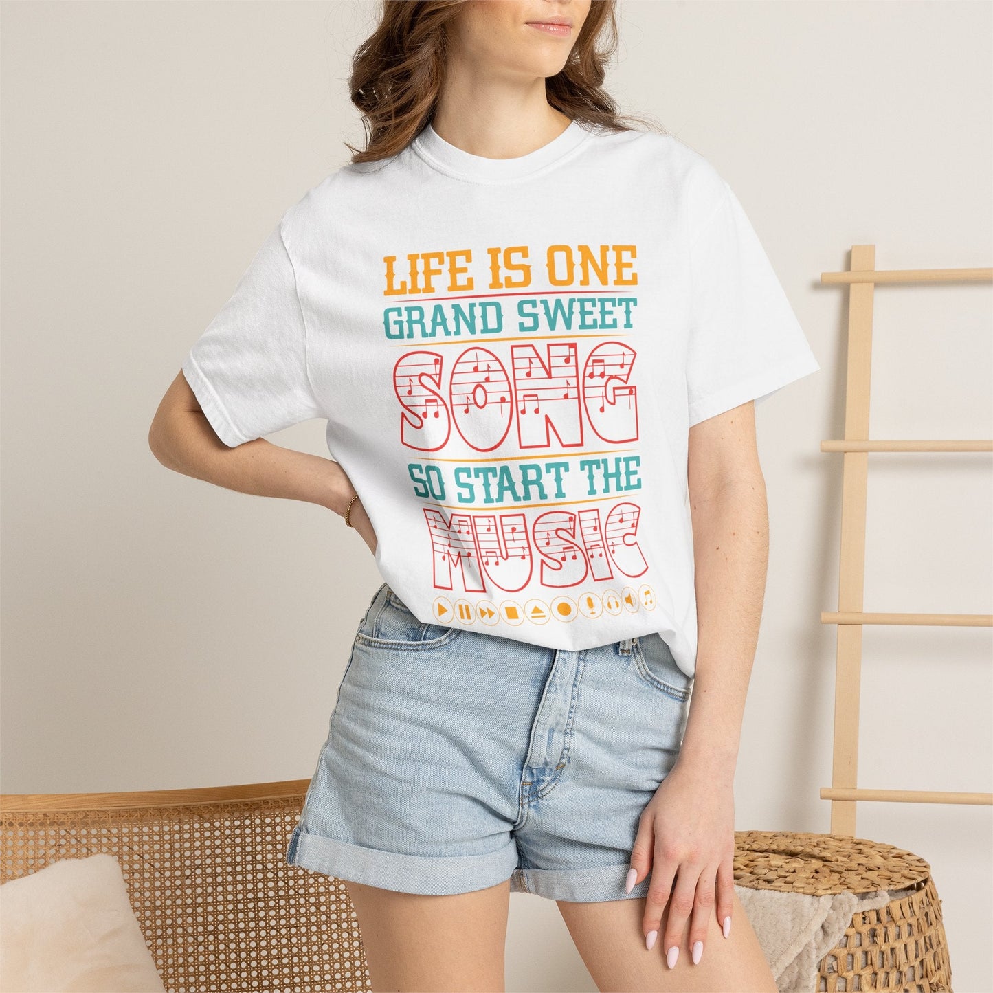 Music Graphic Design Unisex Cotton T-shirt 023