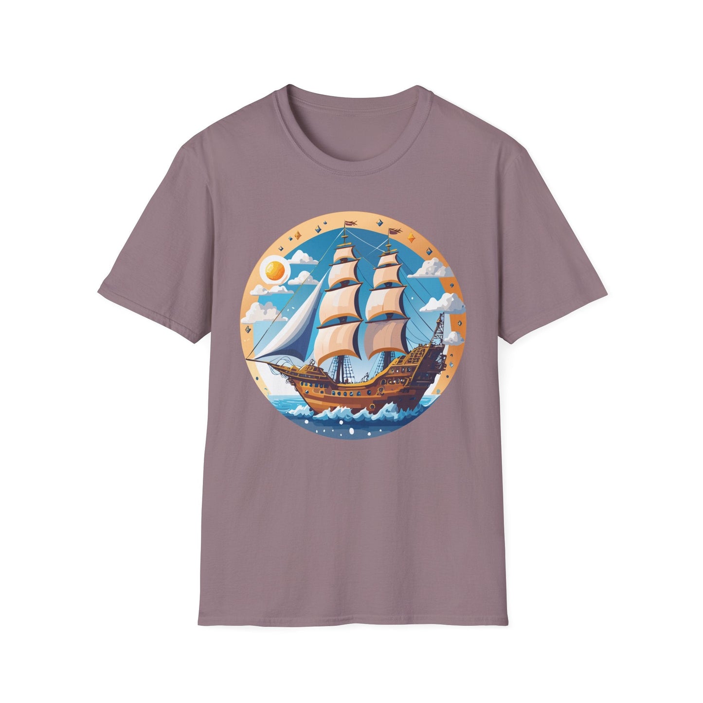 Unisex Nautical Frigate Ship T Shirt Vessel Tee Gildan Softstyle 64000 100 Percent Ring Spun Cotton