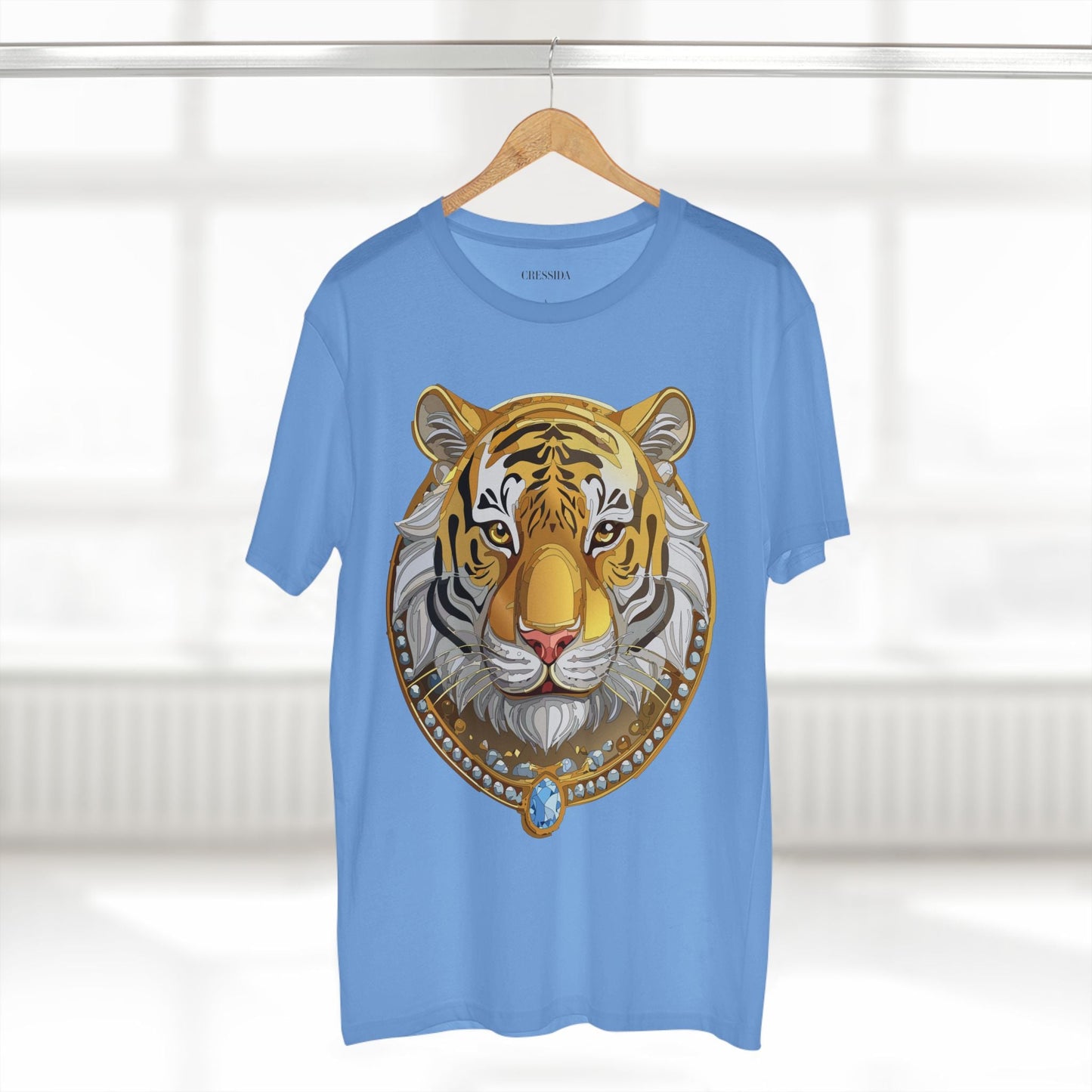 Tiger Graphic Unisex 100 Cotton Tee With Unique Animal Golden Medallion Art Design 4