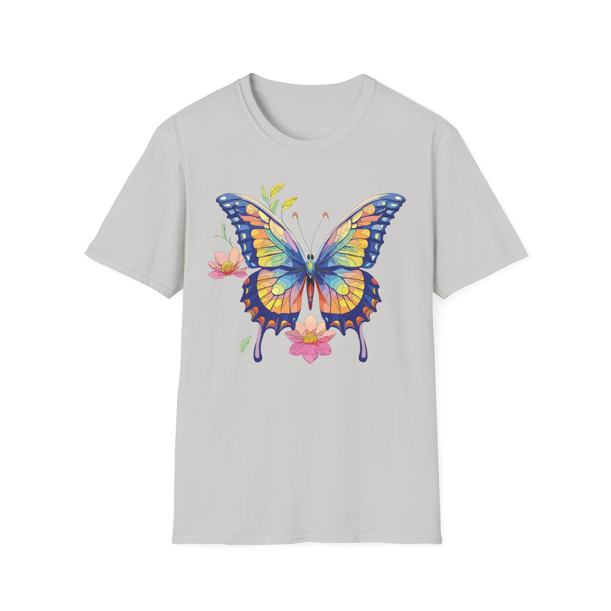 Butterfly Watercolor T-Shirt — Colorful Floral Monarch Graphic Tee Unisex 100 Cotton Gildan T-Shirt