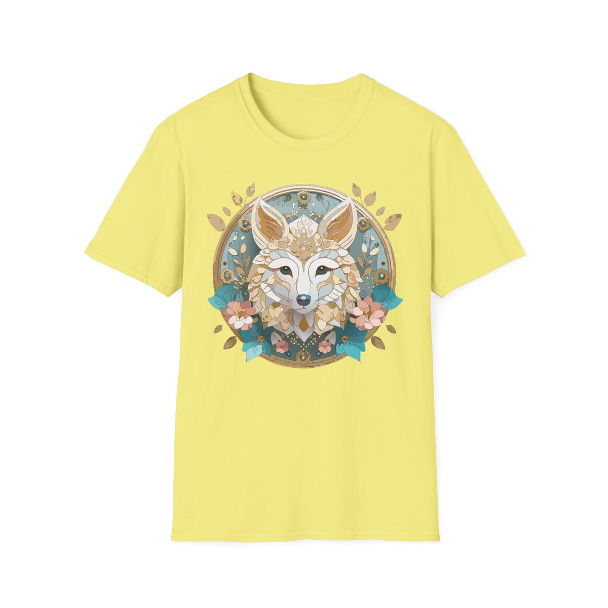 Floral Fox Mandala T-Shirt | Boho Fennec Fox Illustration