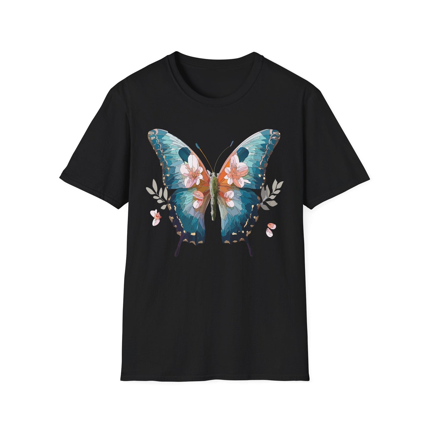 Butterfly Shirt Unisex T Shirt Monarch Butterfly Print Gildan Softstyle 64000 Cotton Tee Classic