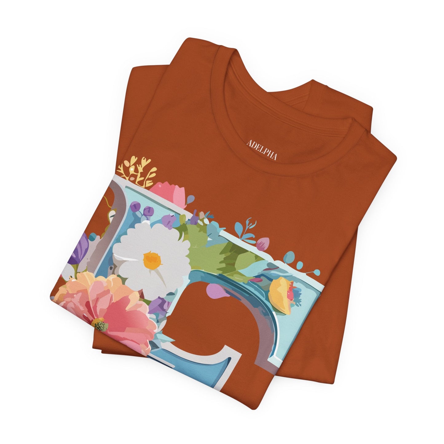 Letter F Shirt Graphic Tee Unisex Adelpha Vintage Inspired Art Design Short Sleeve