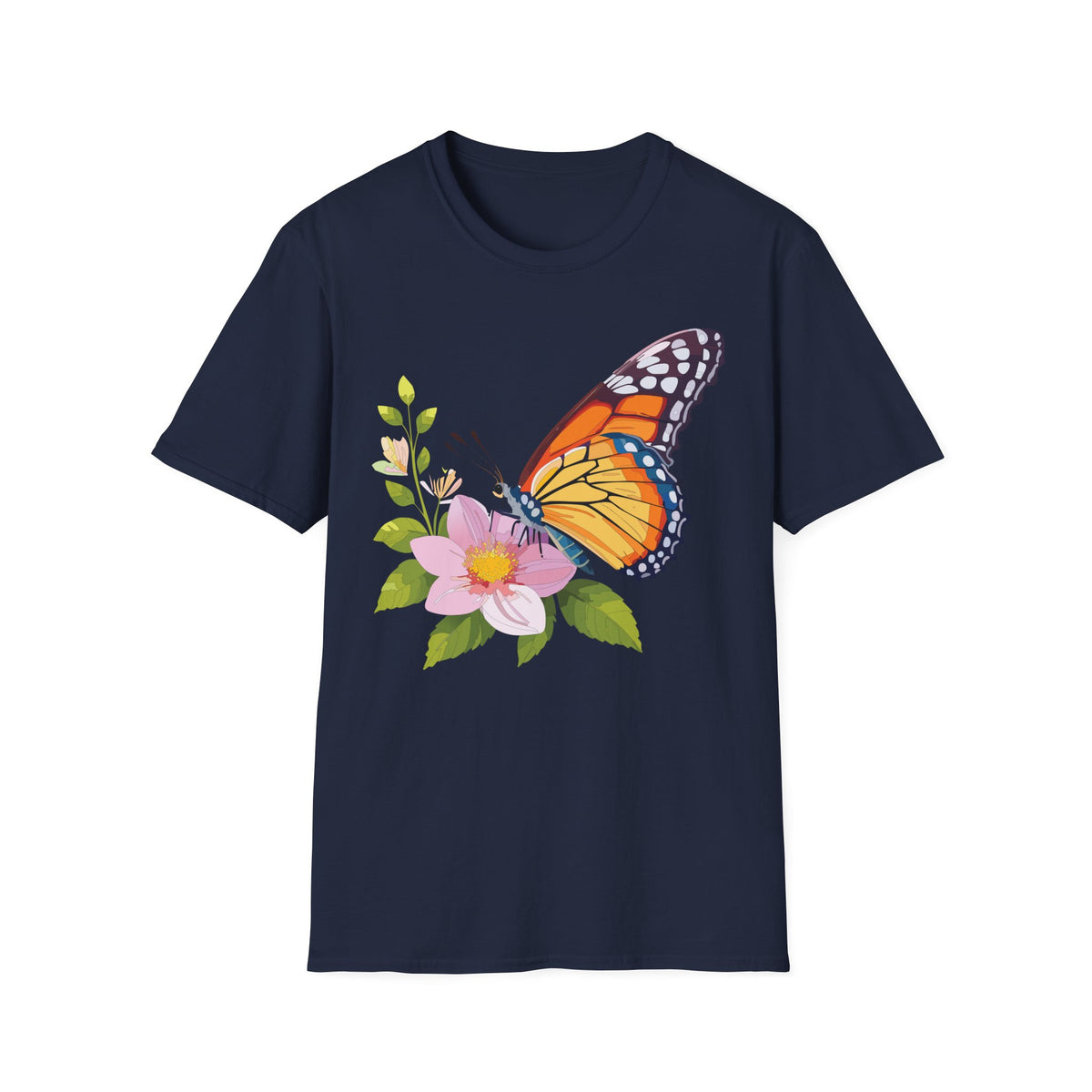 Butterfly and Wildflower Graphic Tee Unisex 100 Cotton Gildan T-Shirt