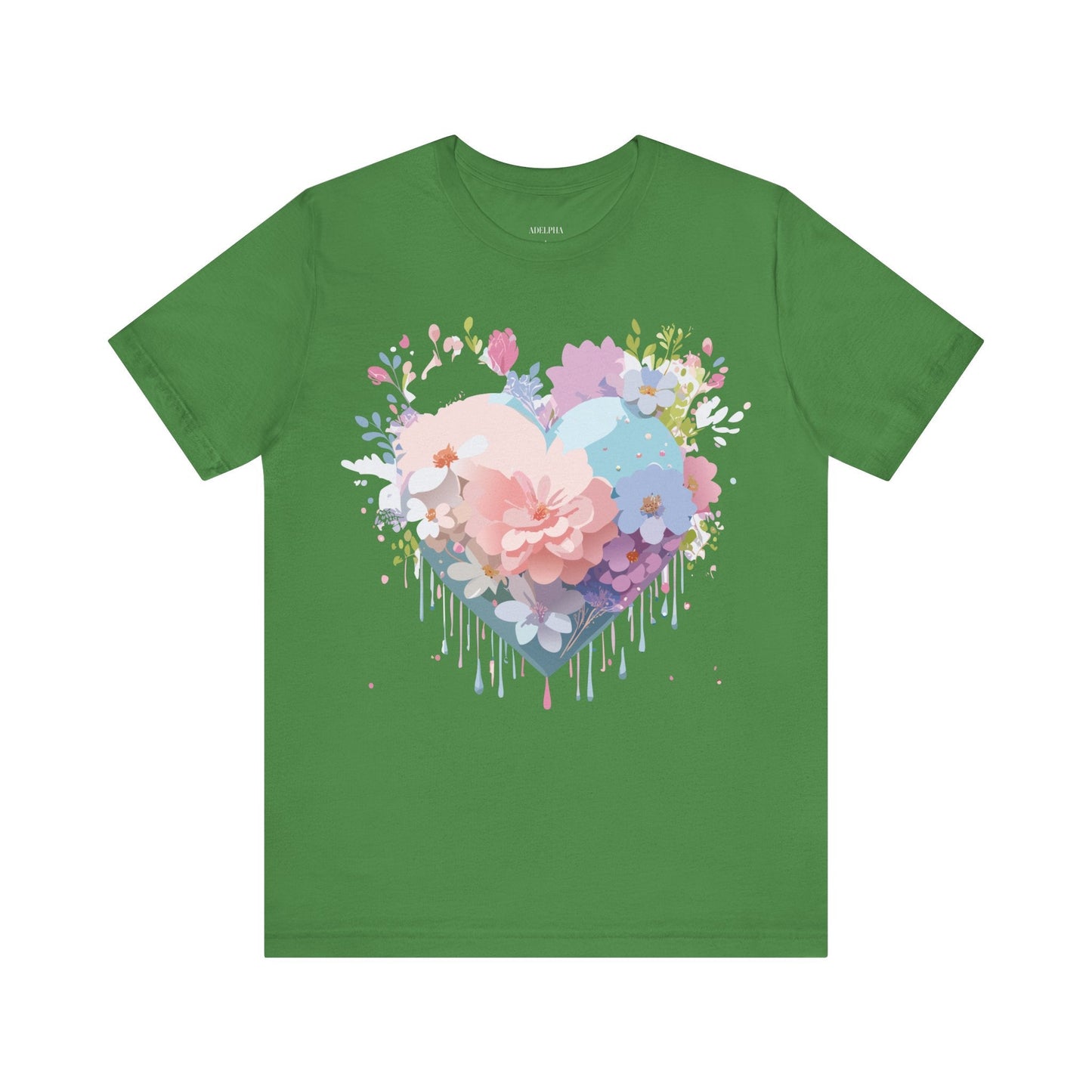 Valentine Day Graphic Unisex 100 Cotton Vintage Artwork with Love and Flower Design Tee 32