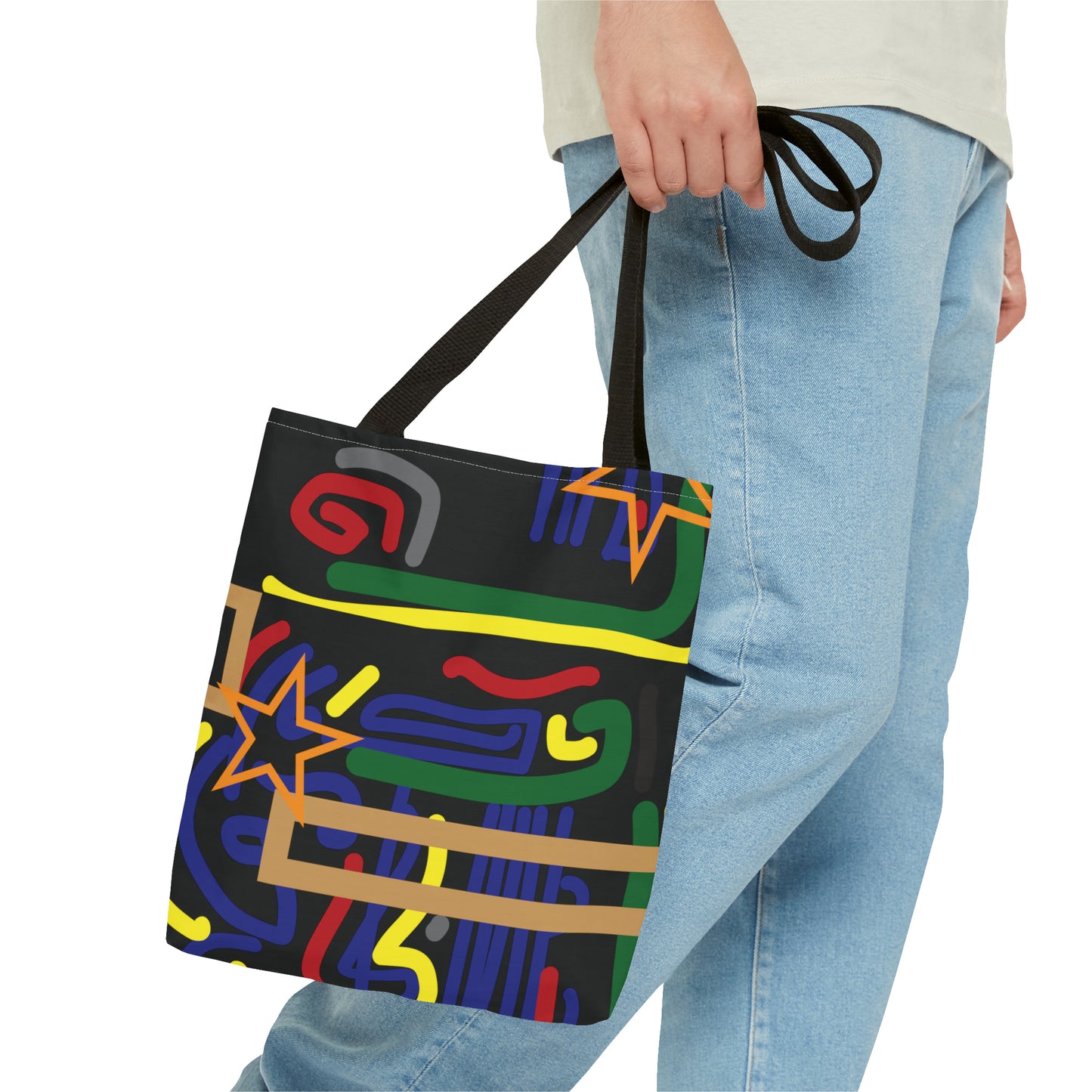 Bolsa de lona con estampados abstractos 