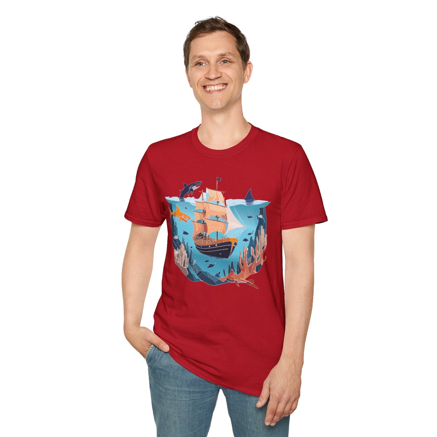 Ocean Graphic Unisex Softstyle Cotton Tee 17