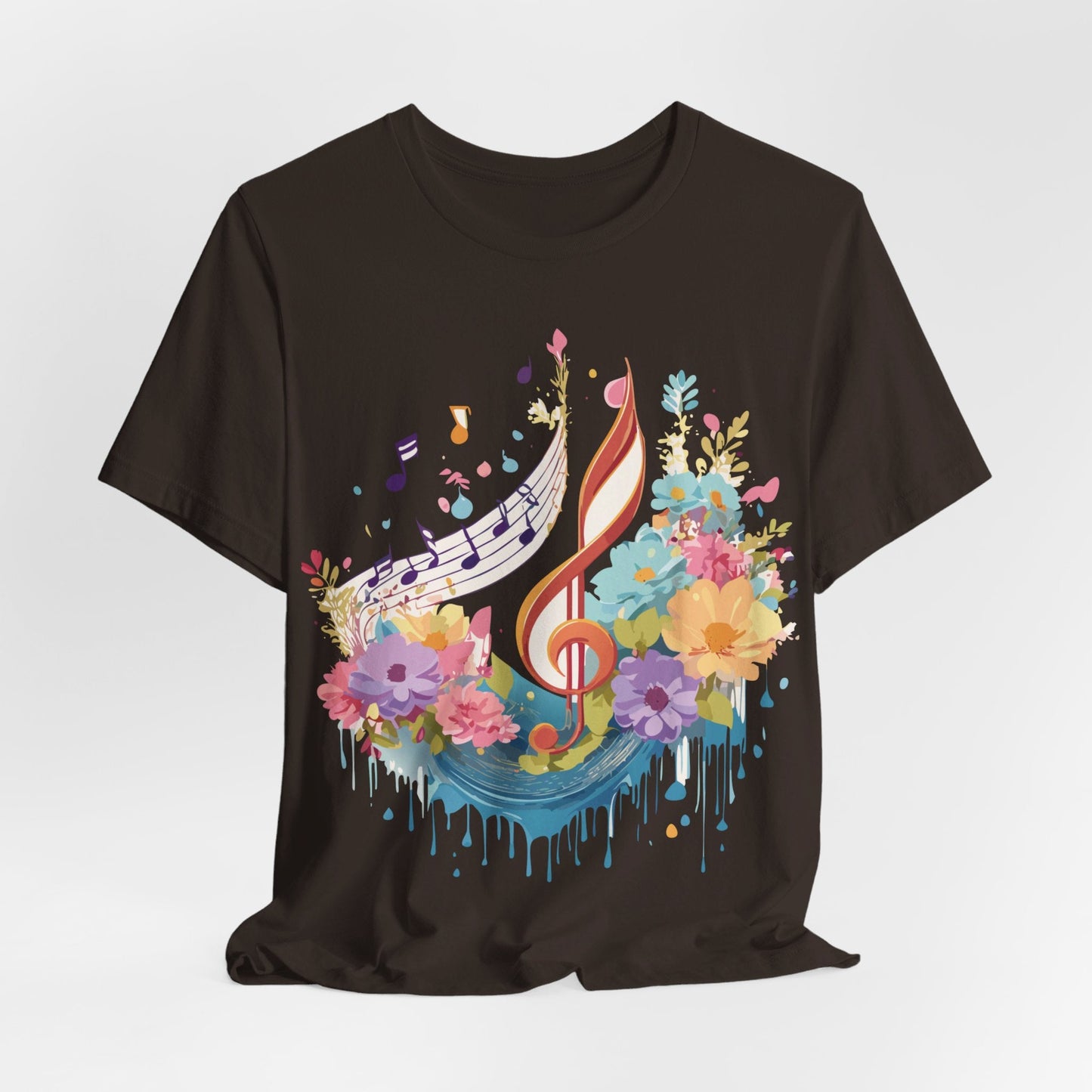 Music Graphic Unisex 100 Cotton Vintage Art with Musical Elements Tee 106
