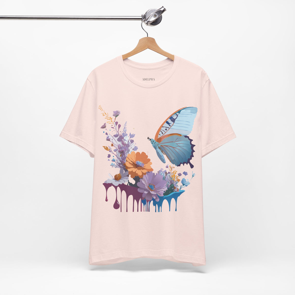 Butterfly Graphic Unisex Cotton Bella+Canvas Tee with Art Design n103