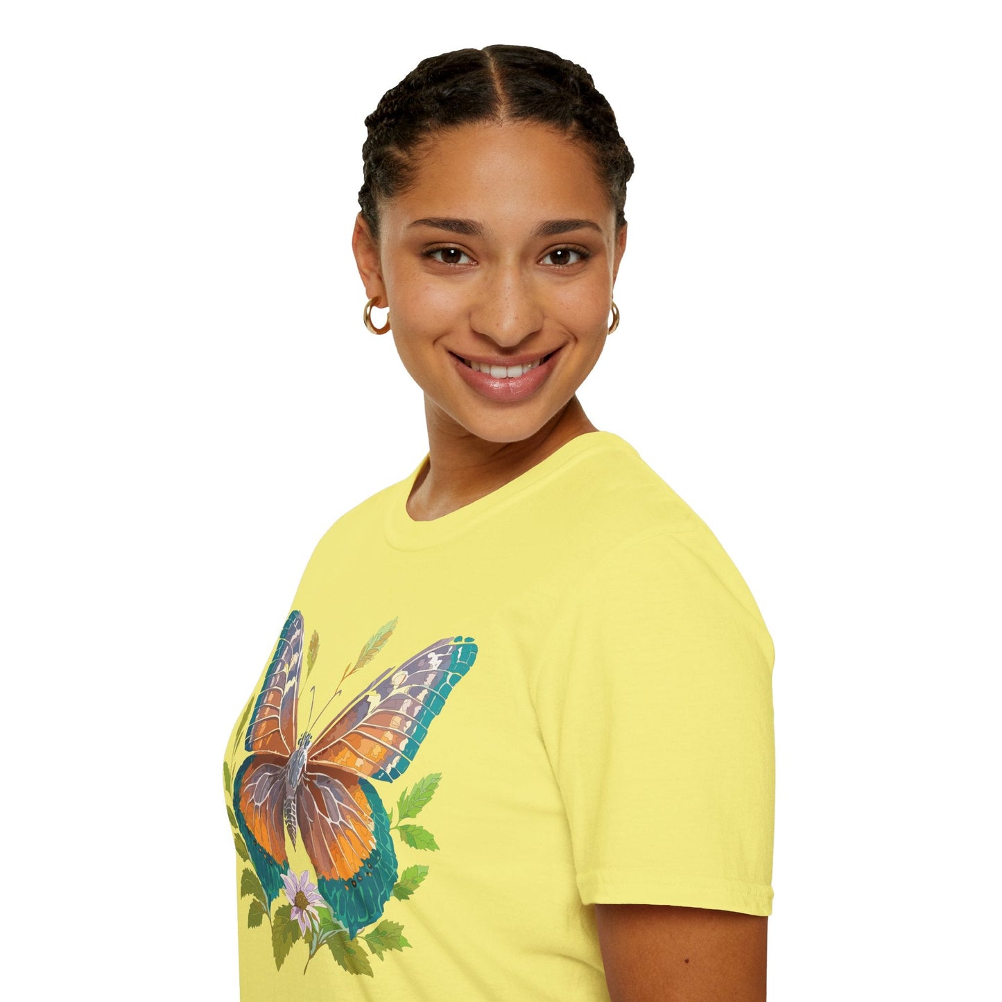 Unisex Butterfly Shirt With Monarch Design Cotton Tee Gildan 64000 Softstyle Comfort