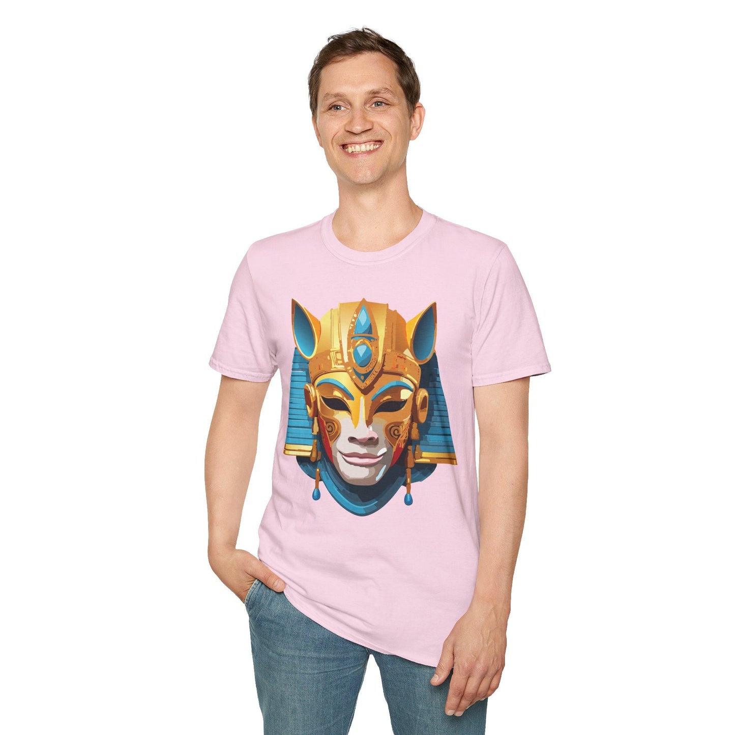 Mask Tee Shirt Unisex Gildan SoftStyle 64000 Cotton T Shirt Masquerade Design Art Graphic