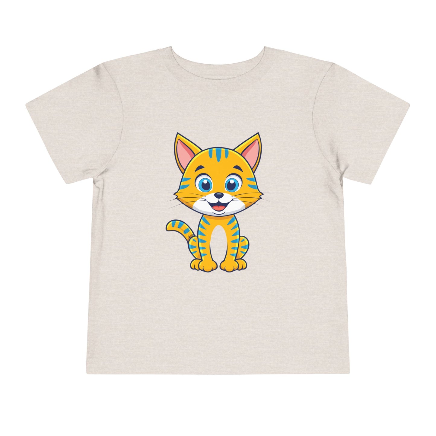 Bonita camiseta de manga corta para niños pequeños con gato: adorable camiseta con gráfico de gatito para niños (2 a 5 años)