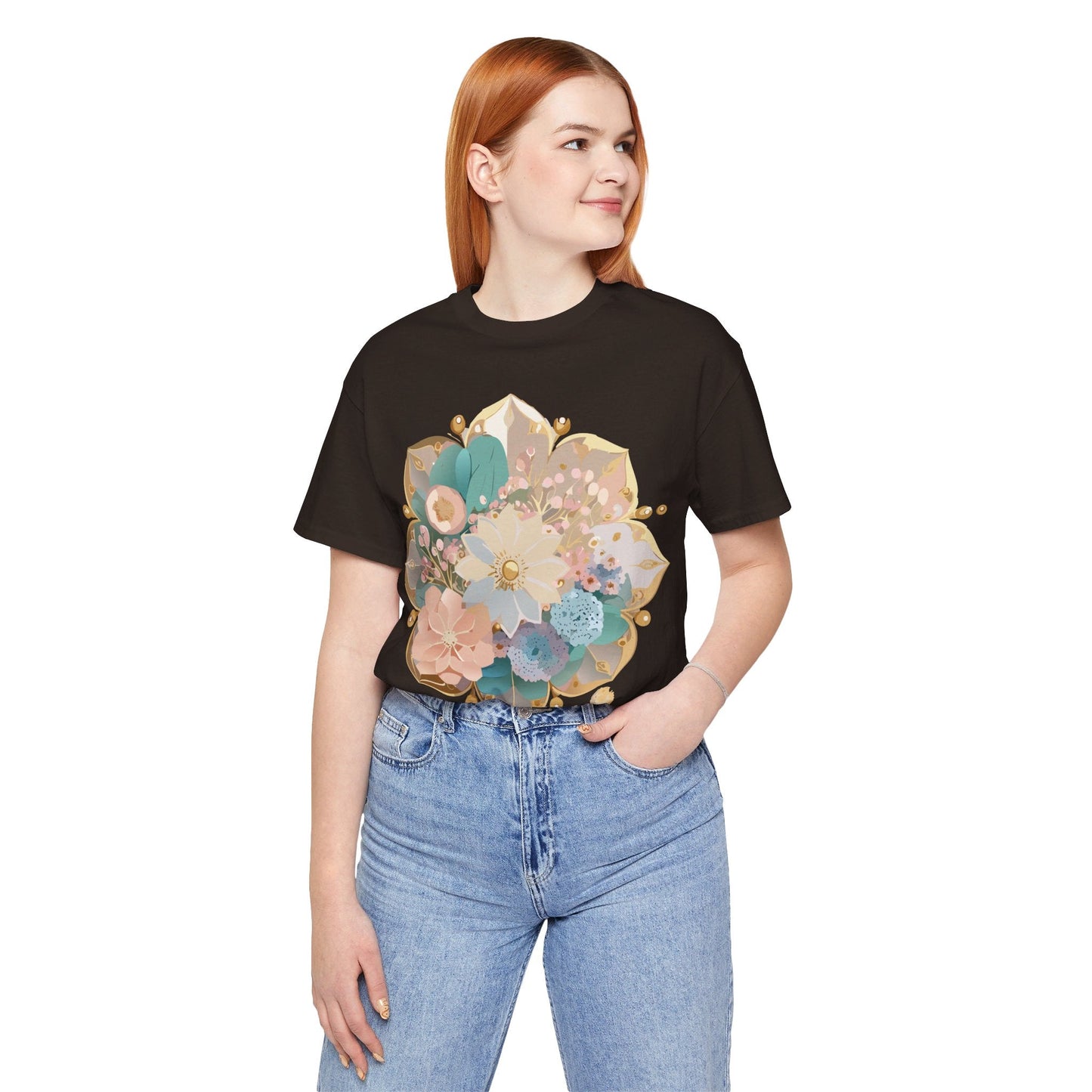 Mandala Graphic Unisex 100 Cotton Vintage Floral Artwork Tee 14