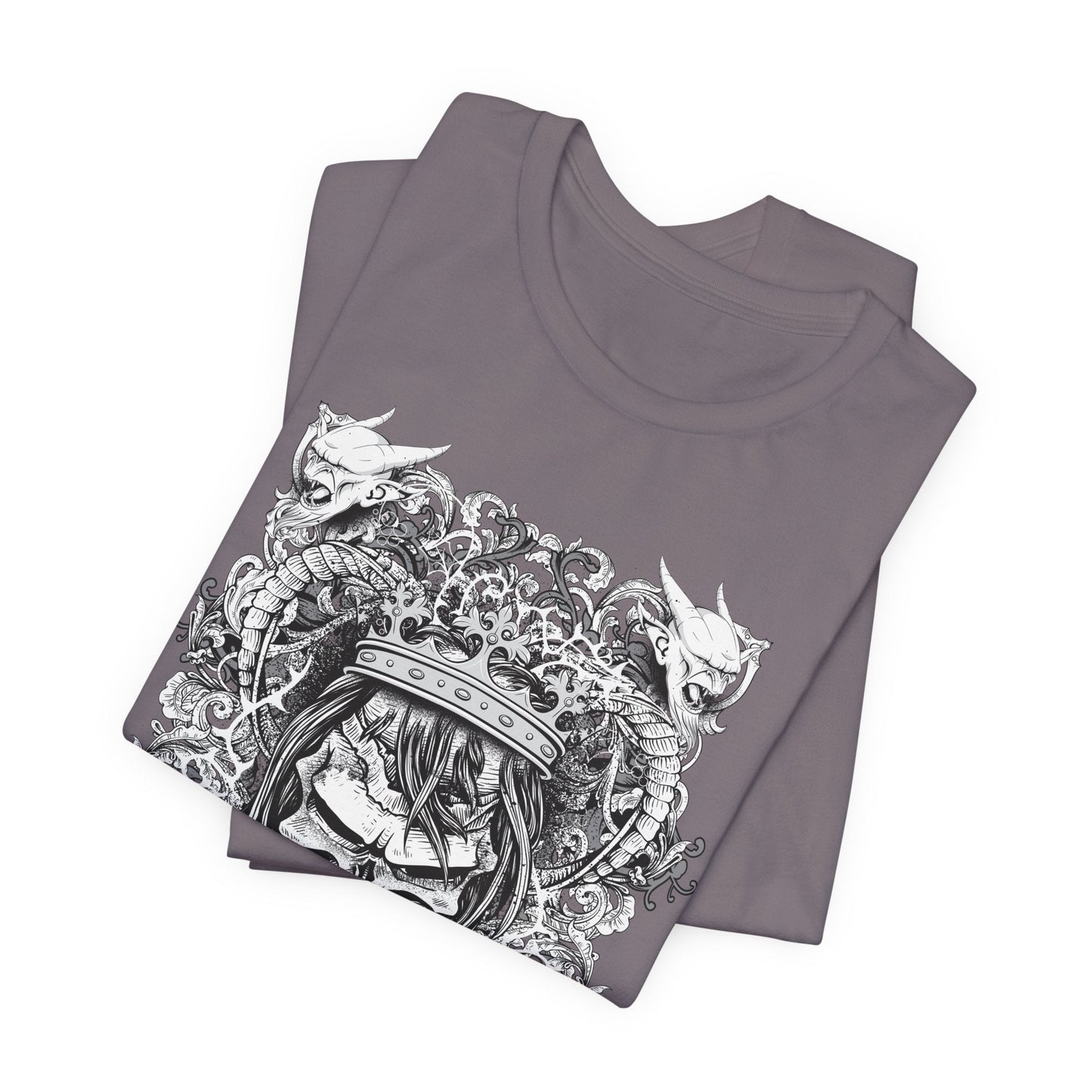 Gothic Skull Illustration Graphic Unisex Cotton T-Shirt r13