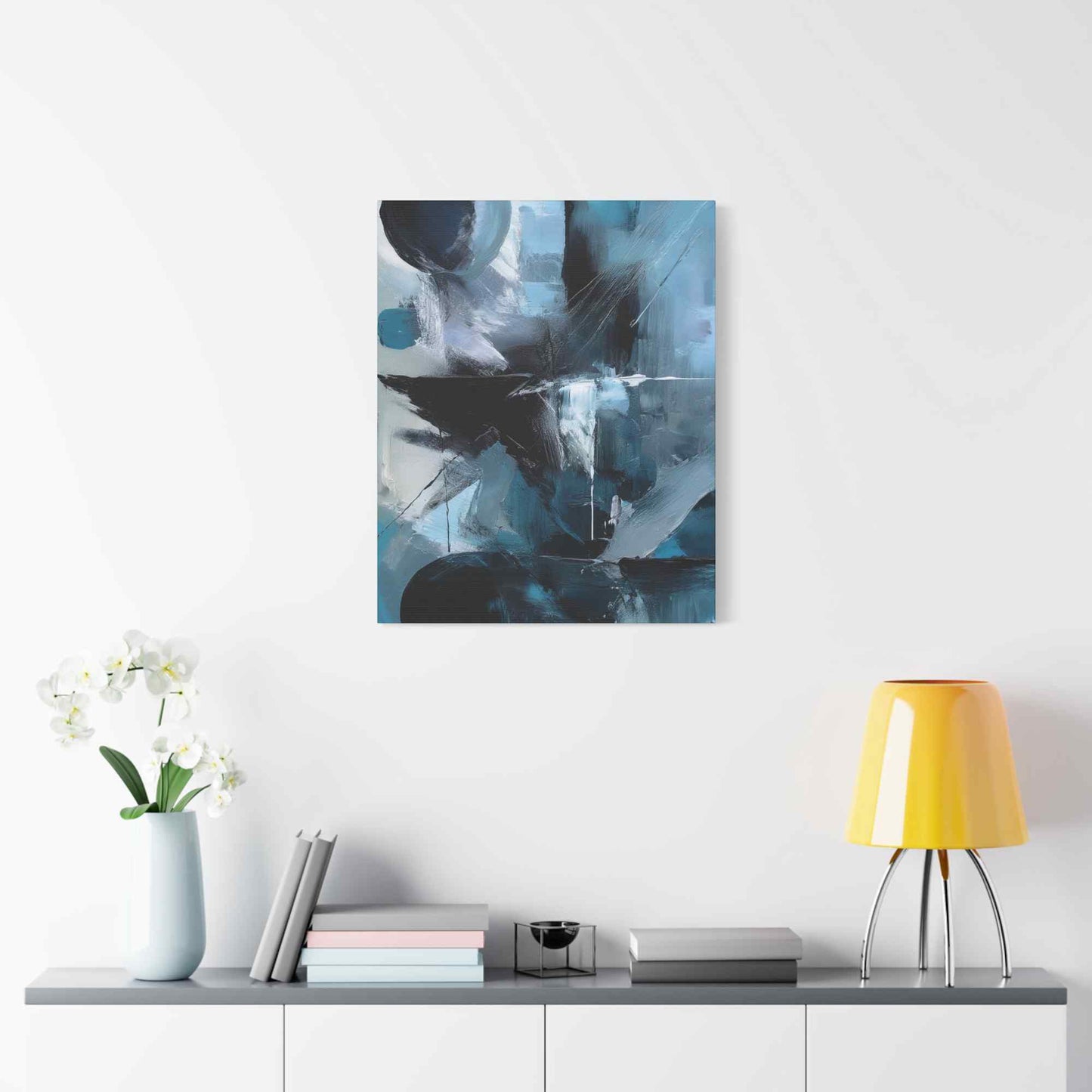 Blue Abstract Painting Print Canvas 20x24,20x30,24x30, 24x32,24x36,30x40, 32x48,36x48,40x60 Pine-Wood Inner Frame ABS-29